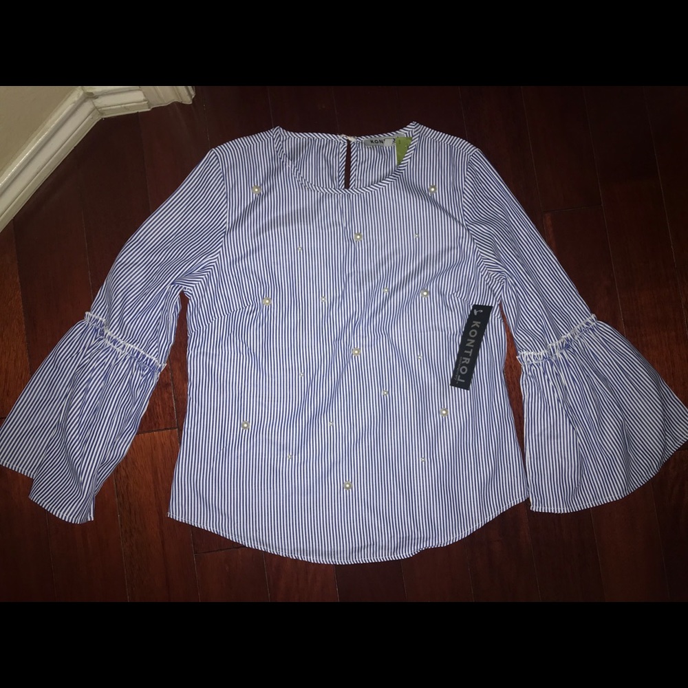 Blue Dress Striped Top